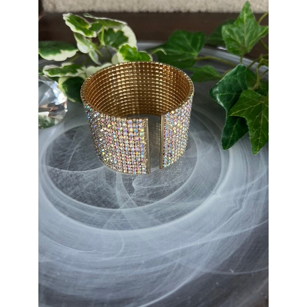 New Park Lane gold iridescent sparkle bangle cuff bracelet - Picture 3 of 4